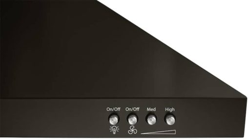 Whirlpool 36" Fingerprint Resistant Black Stainless Steel Contemporary Wall Mount Range Hood - Image 5