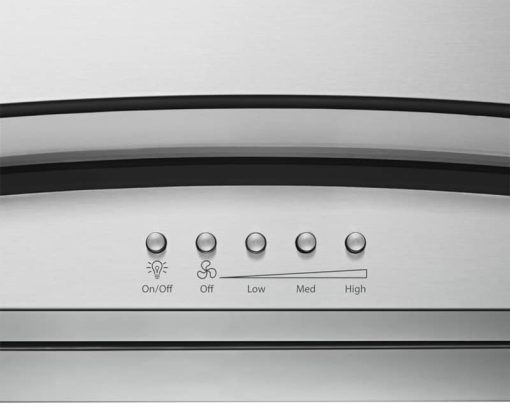 Whirlpool 36" Modern Glass Island Mount Range Hood - Image 5
