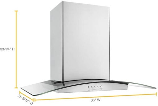Whirlpool 36" Modern Glass Island Mount Range Hood - Image 7