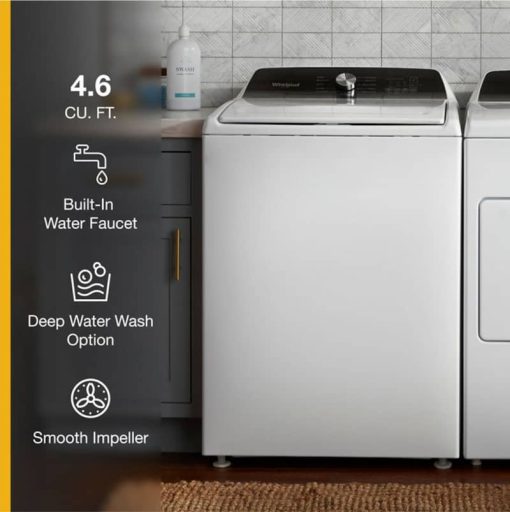 Whirlpool 4.6 Cu. Ft. White Top Load Impeller Washer With Built-In Faucet - Image 6