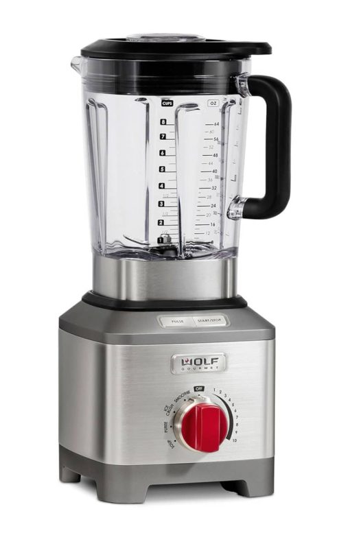 Wolf Gourmet Pro-Performance Stainless Steel Blender w/ Red Knob