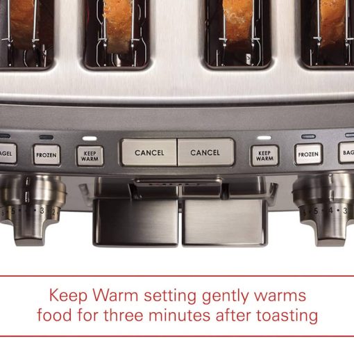 Wolf Gourmet Stainless Steel 4-Slice Toaster w/ Black & Brushed Silver Knobs - Image 5