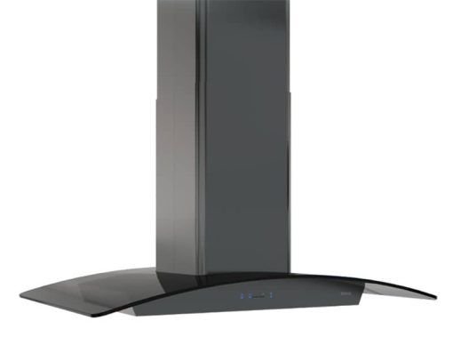 Zephyr 36" Ravenna Black Stainless Steel With Smoke-Gray Glass Island Hood