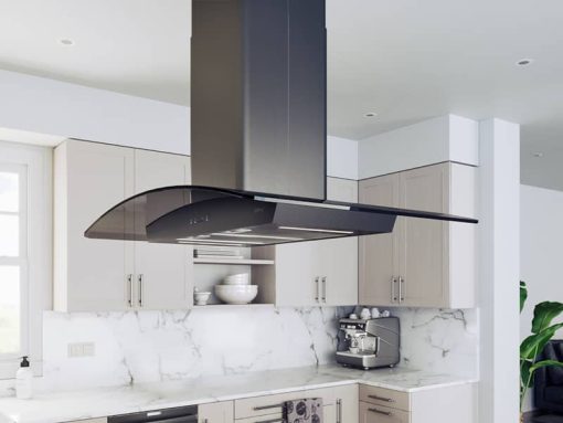 Zephyr 42" Ravenna Black Stainless Steel With Smoke-Gray Glass Island Hood - Image 3