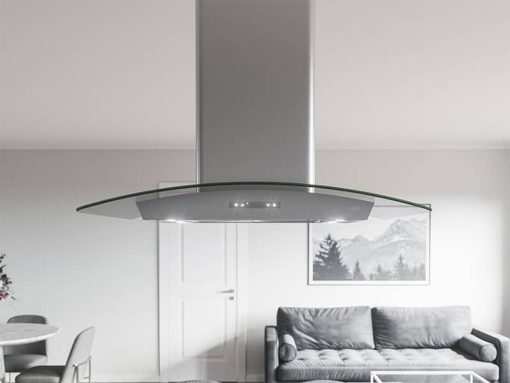 Zephyr Milano 36" Stainless Steel & Glass Island Hood - Image 2