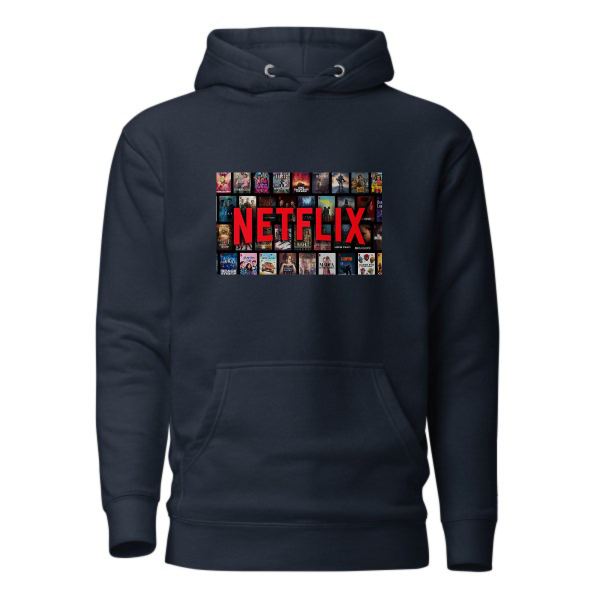 Netflix Inspired Hoodie – Red Film Art Print Streetwear Pullover - Image 4