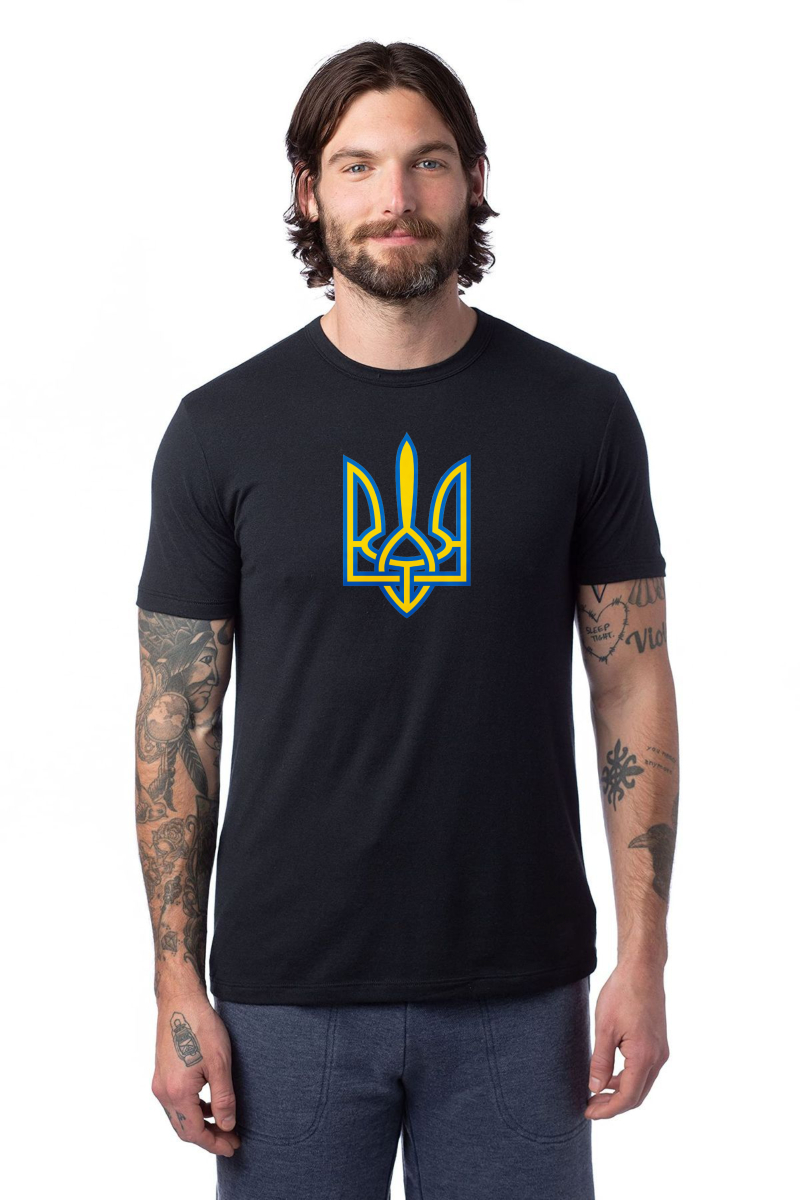 Classic T-Shirt with Yellow Trident Logo – Unisex Casual Top - Image 4