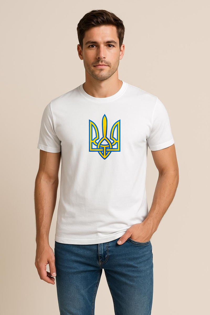 Classic T-Shirt with Yellow Trident Logo – Unisex Casual Top - Image 3