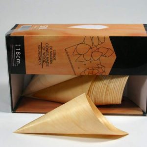 Cone de madeira 18cm Pacote 50