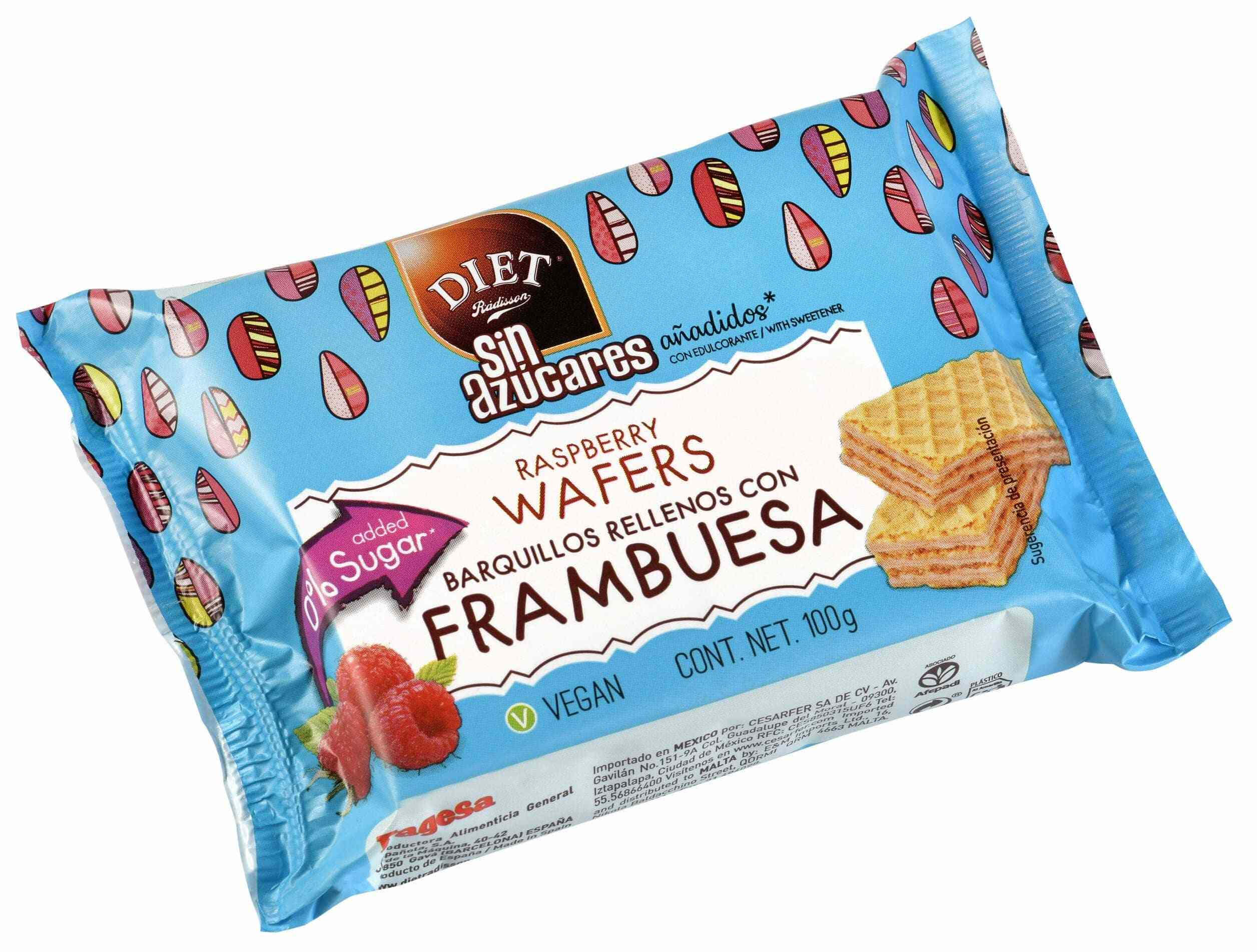 BARQUILLOS RELLENO FRAMBUESA 100GR