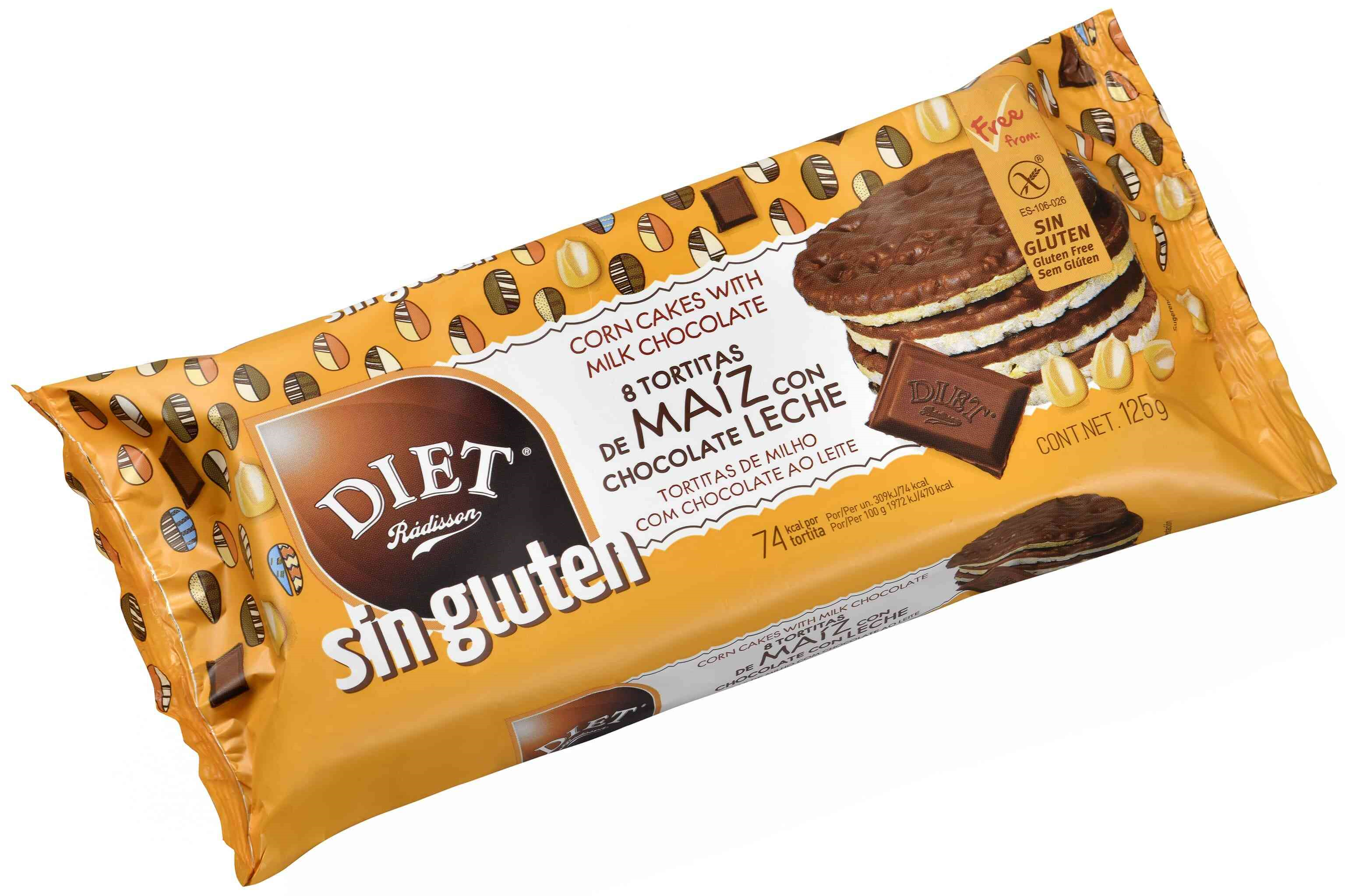 TORTITAS DE MAIZ CHOCOLATE CON LECHE SIN GLUTEN 125 GR