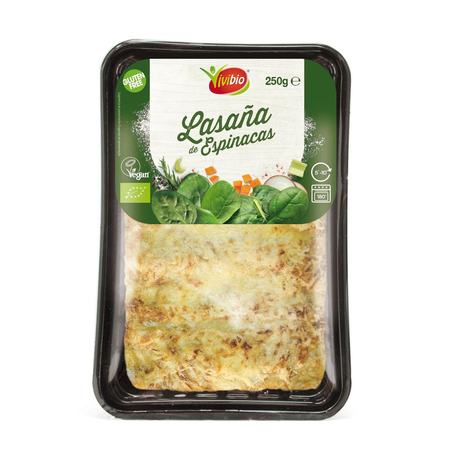 REFRIG LASAÑA BIO DE ESPINACAS VEGAN y GLUTEN FREE 250G