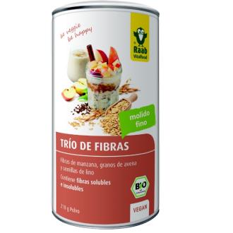 TRIO DE FIBRAS maçã+aveia+linho 210gr. BIO VEGAN