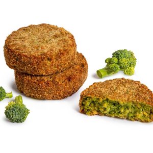 CONGELADO MINI BURGER VEGANA BROCOLI  y  KALE (50gr x24) 1,2kg Kioene Horeca