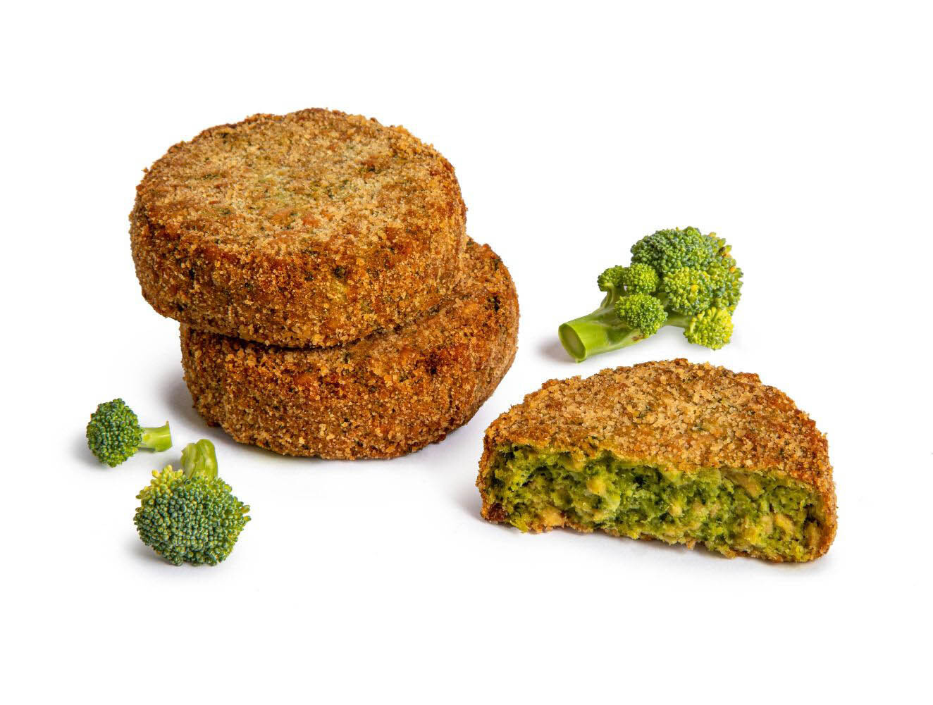 CONGELADO MINI BURGER VEGANA BROCOLI y KALE (50gr x24) 1,2kg Kioene Horeca