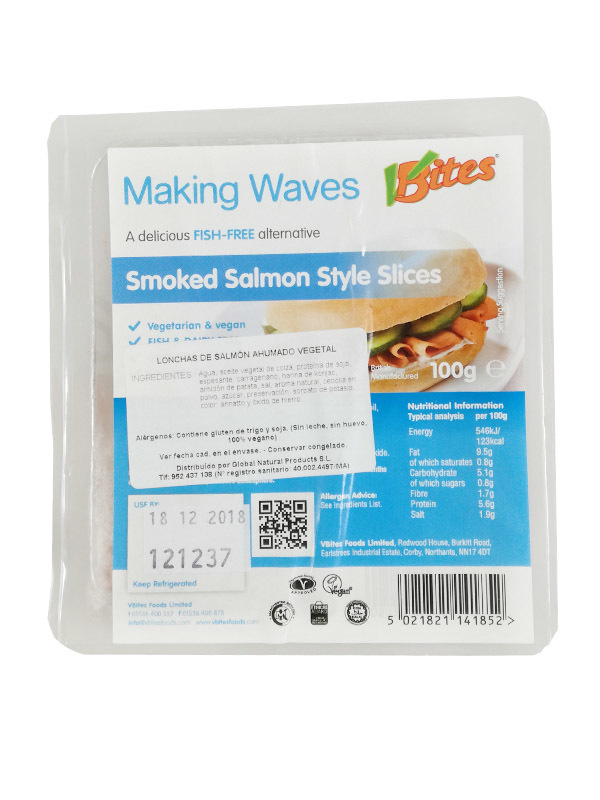 CONGELADO LONCHAS DE SALMON AHUMADO, 100 GR VBITES