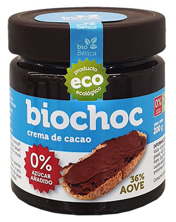 BIOCHOC CREMA DE CACAO BIO 0% AZUCAR AÑADIDO 200GR