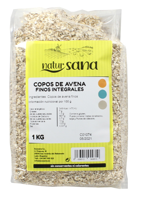 COPOS AVENA FINO 1KG NATURSANA