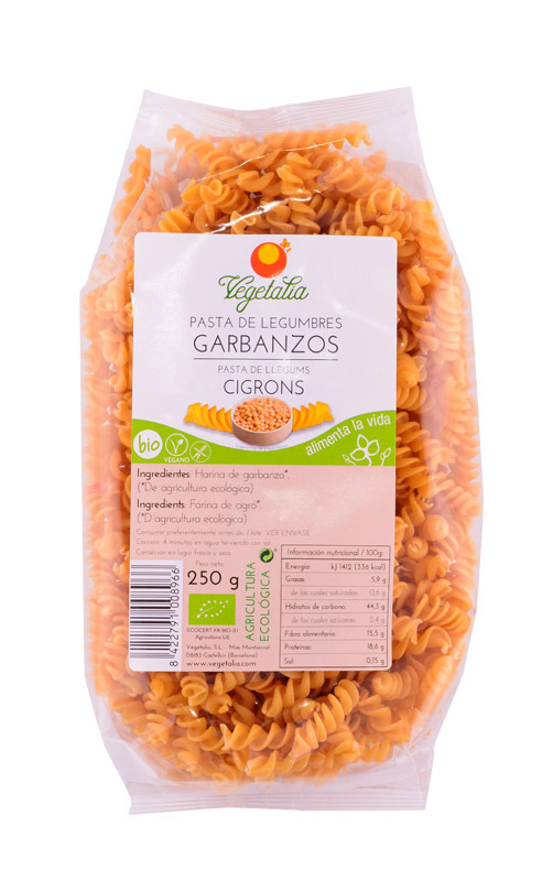 ESPIRALES de GARBANZOS SIN GLUTEN BIO 250g