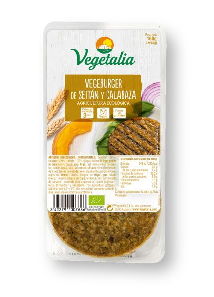 REFRIG VEGEBURGUER SEITAN CALABAZA BIO 160 G CCPAE