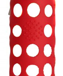 BOTELLA BBO ROJA BOROSILICATO CON SILICONA 300 ml.  IRISANA