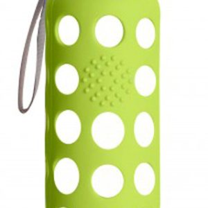 BOTELLA BBO VERDE BOROSILICATO CON SILICONA 300 ml.  IRISANA