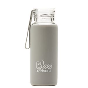 BOTELLA BBO GRIS BOROSILICATO CON SILICONA 330 ml. IRISANA