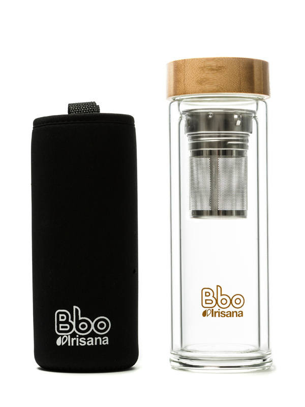 TERMO INFUSIONADOR DOBLE PARED VIDRIO 400ML BBO IRISANA