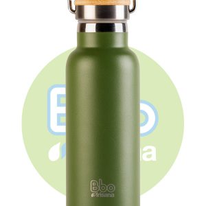 BOTELLA BBO TERMO CON TAPON BAMBU 500ML ACERO