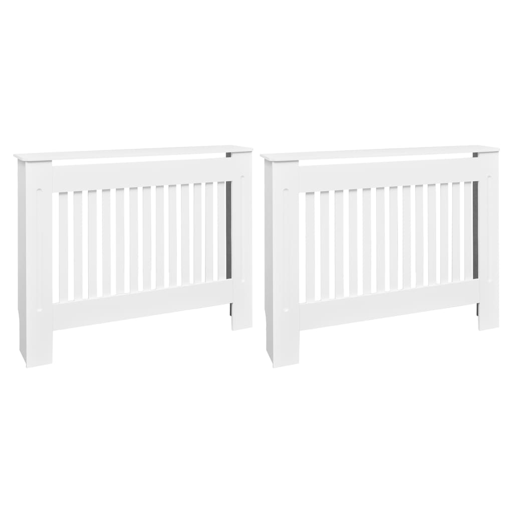 Coberturas de radiador 2 pcs MDF 112 cm branco - 665951