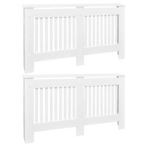 Coberturas de radiador 2 pcs MDF 152 cm branco - 665952