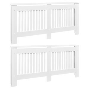 Coberturas de radiador 2 pcs MDF 172 cm branco - 219634
