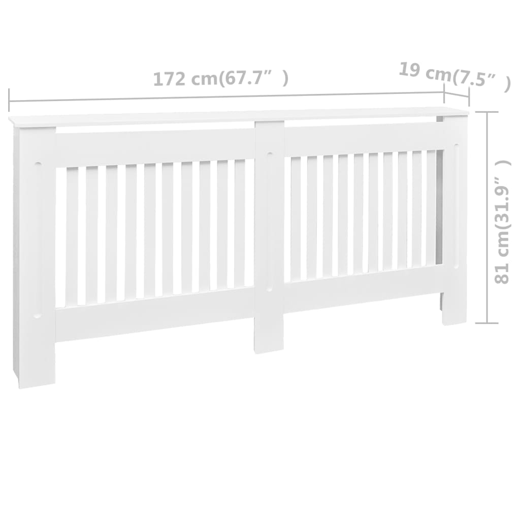 Coberturas de radiador 2 pcs MDF 172 cm branco - 219634 - Image 3