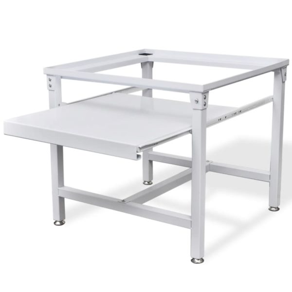 Suporte máquina lavar c/ prateleira extraível branco - 666456