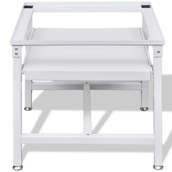 Suporte máquina lavar c/ prateleira extraível branco - 666456 - Image 3