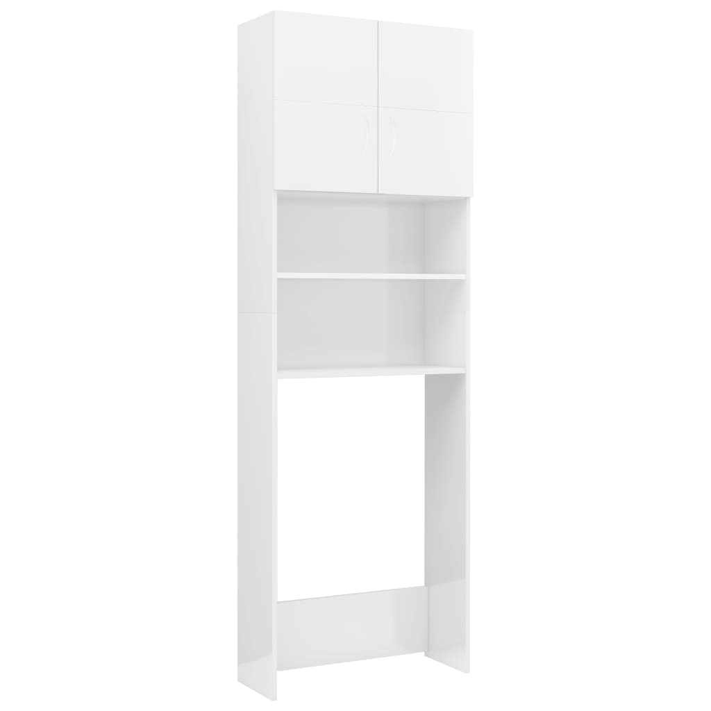 Armário máquina lavar roupa 64x25,5x190 cm branco brilhante - 666467