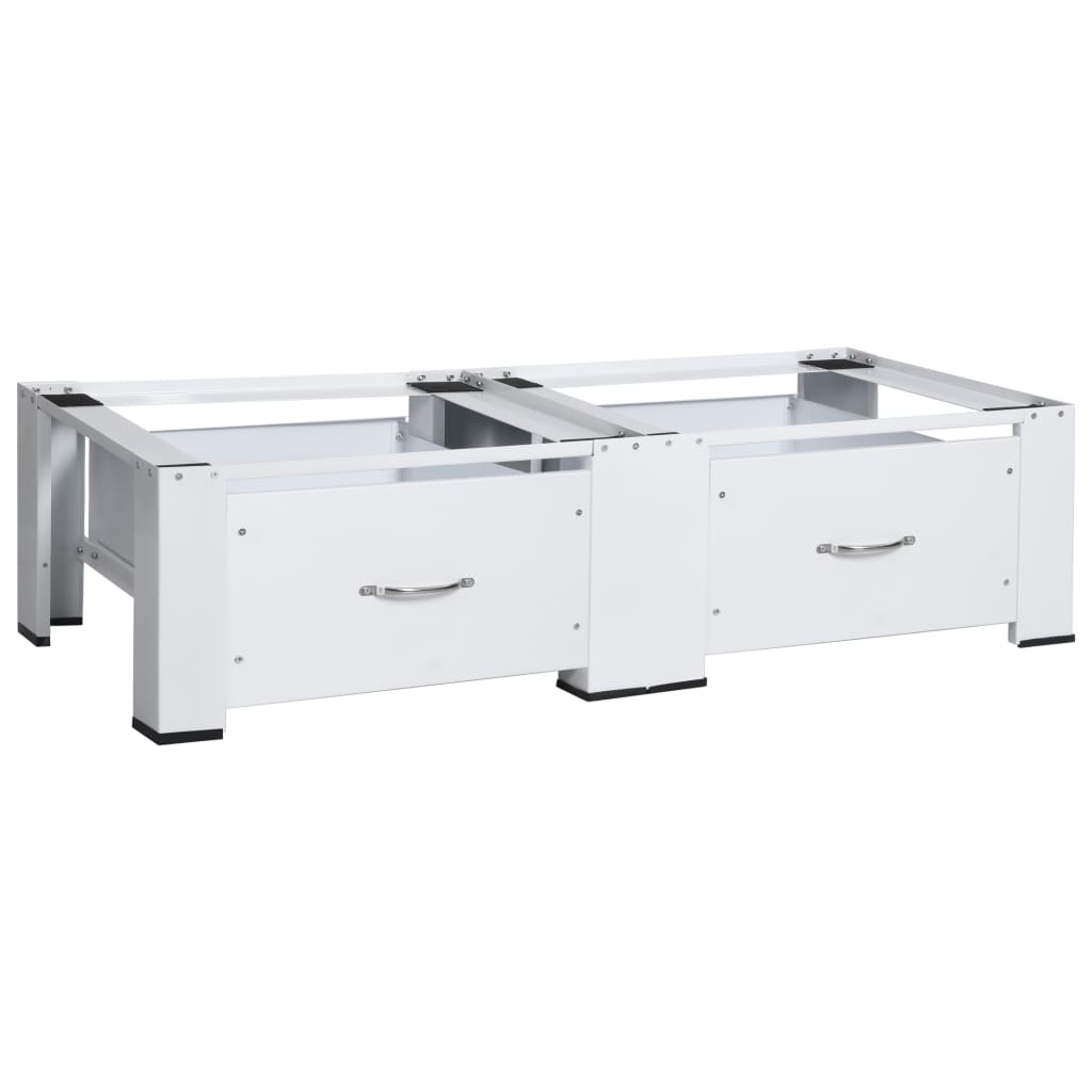 Suporte duplo para máquina de lavar e secar c/ gavetas branco - 666459