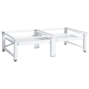 Suporte duplo máq. lavar/secar c/ prateleiras extraíveis branco - 666460