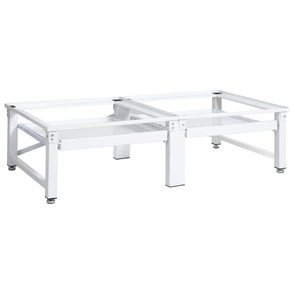 Suporte duplo máq. lavar/secar c/ prateleiras extraíveis branco - 666460