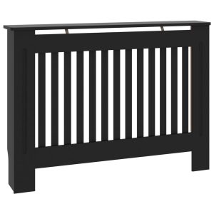 Cobertura de radiador 112x19x81,5 cm MDF preto - 665961