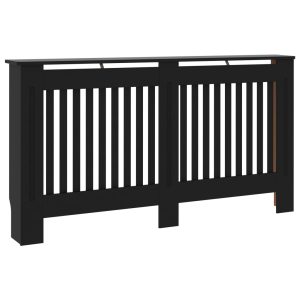 Cobertura de radiador 152x19x81,5 cm MDF preto - 665964
