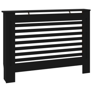 Cobertura de radiador 112x19x81,5 cm MDF preto - 665970