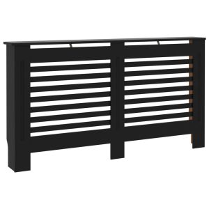 Cobertura de radiador 152x19x81,5 cm MDF preto - 665973