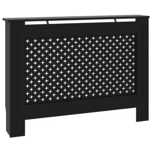 Cobertura de radiador 112x19x81,5 cm MDF preto - 665979
