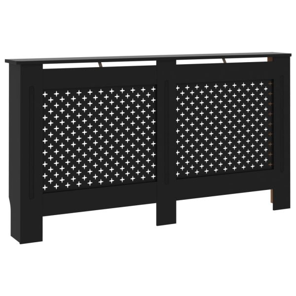 Cobertura de radiador 152x19x81,5 cm MDF preto - 665982