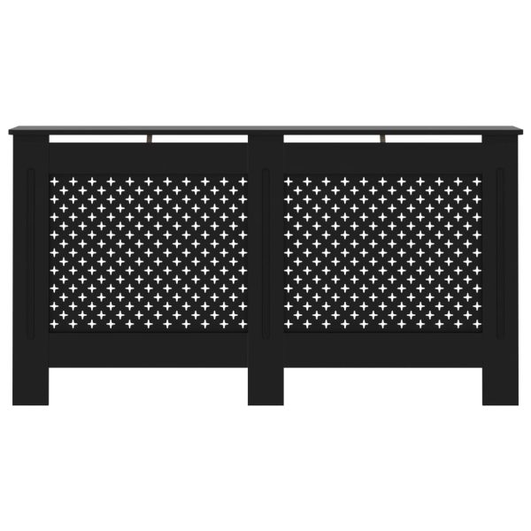 Cobertura de radiador 152x19x81,5 cm MDF preto - 665982 - Image 2