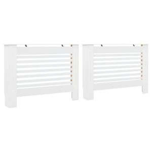 Coberturas de radiador 2 pcs 112x19x81,5 cm MDF branco - 665987