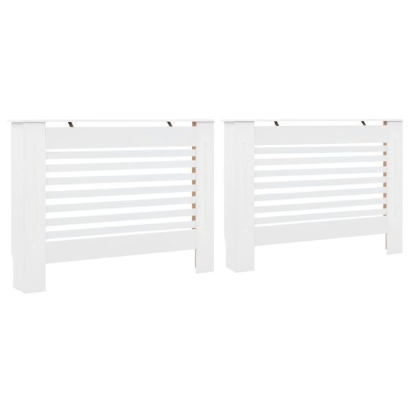 Coberturas de radiador 2 pcs 112x19x81,5 cm MDF branco - 665987