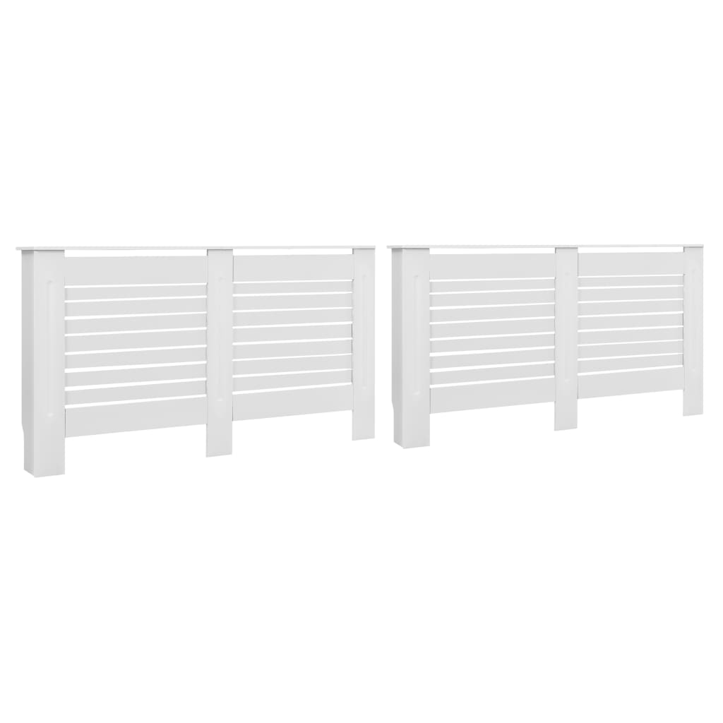 Coberturas de radiador 2 pcs 152x19x81,5 cm MDF branco - 220118