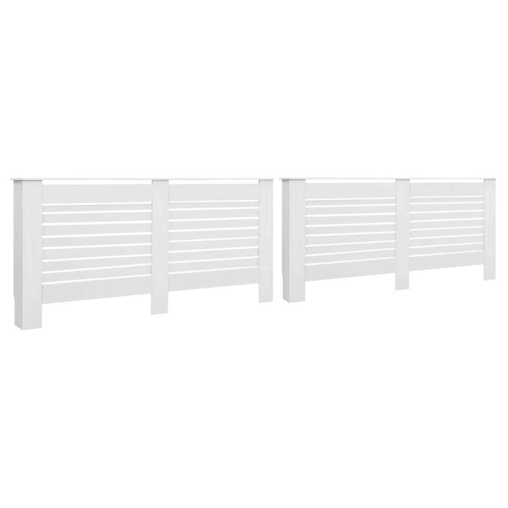 Coberturas de radiador 2 pcs 172x19x81,5 cm MDF branco - 220119